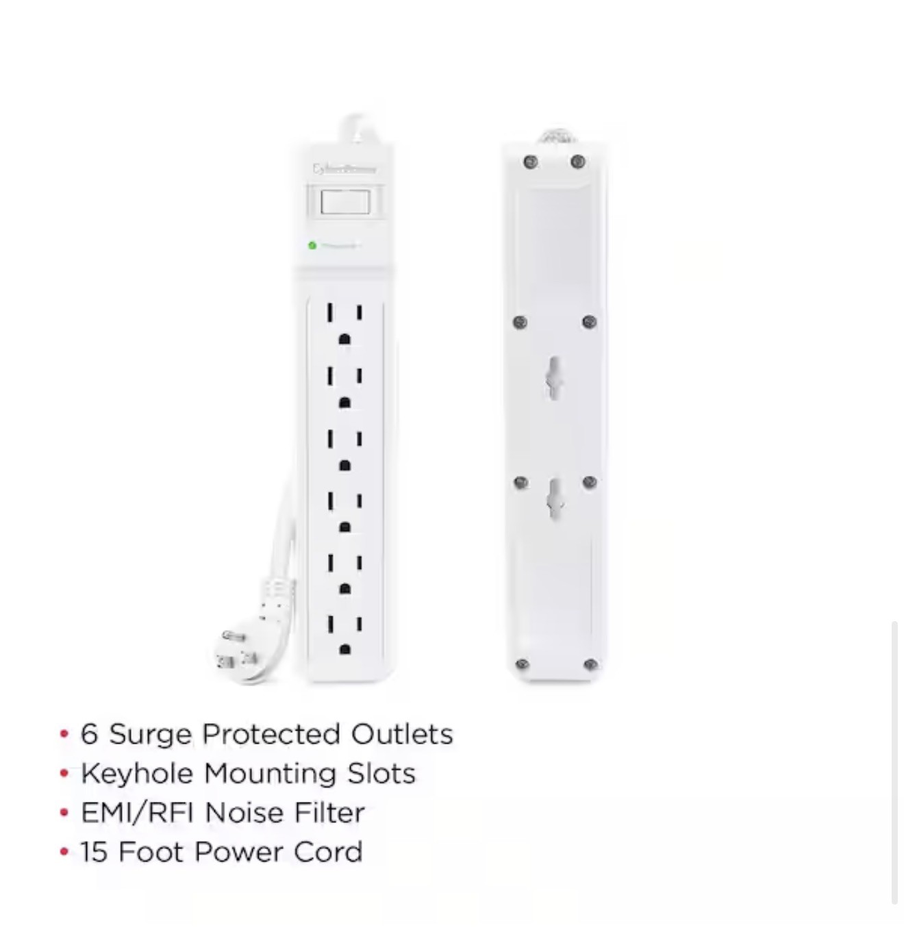 CyberPower 6 outlet Surge Protector – 15 foot cord – New in box