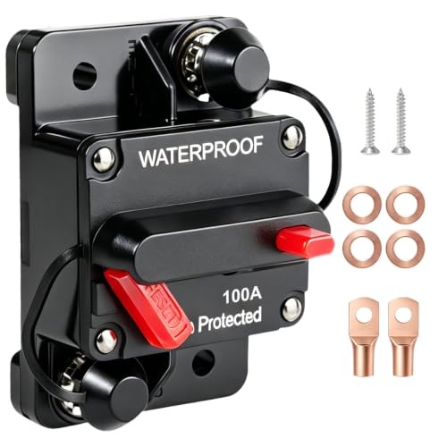 100 Amp Waterproof Circuit Breaker with Manual Reset – for Marine Trolling 100A