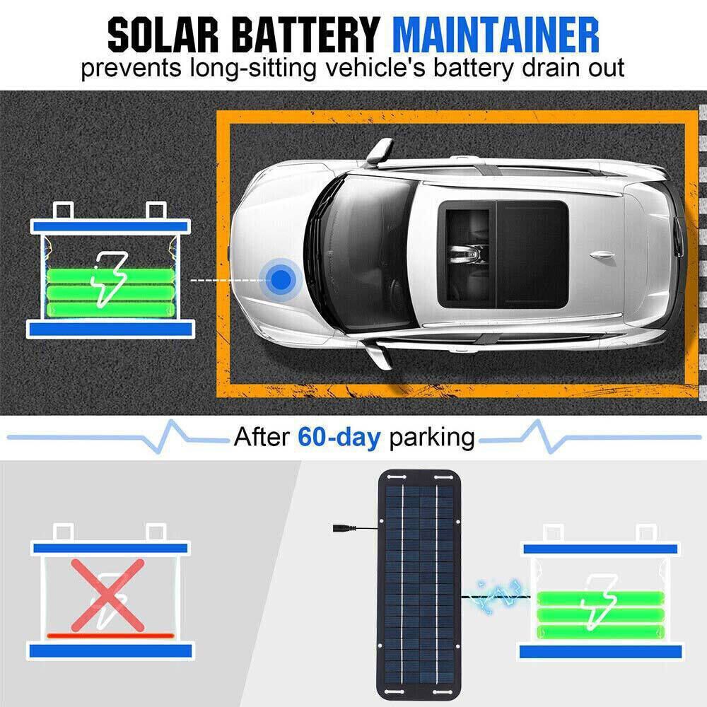 30W Solar Panel 12V Trickle Charger Battery Charger Kit Maintainer Boat Car RV