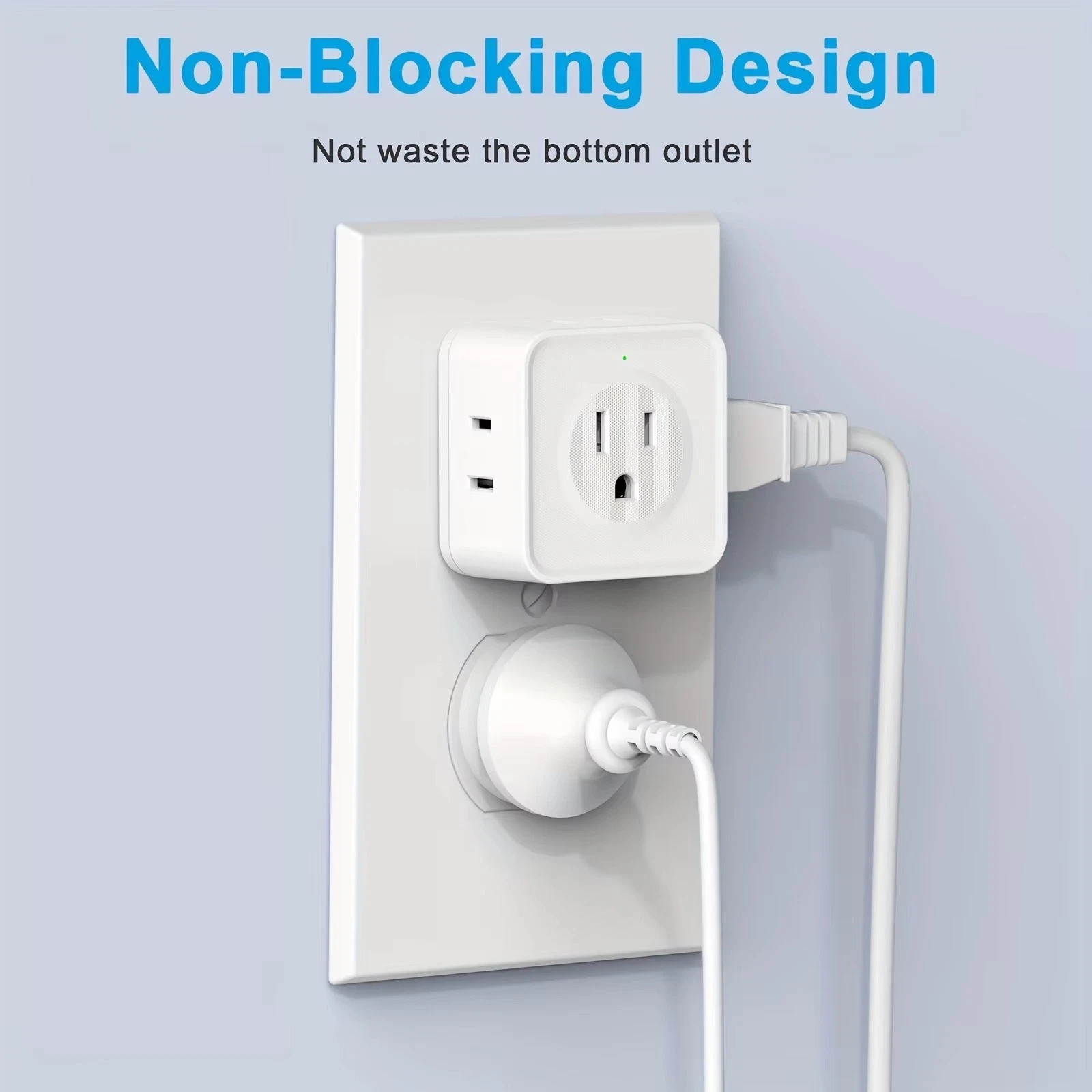5 Way Multi Plug Outlet Extender, Wall Outlet Expander, Small Electrical Outlet