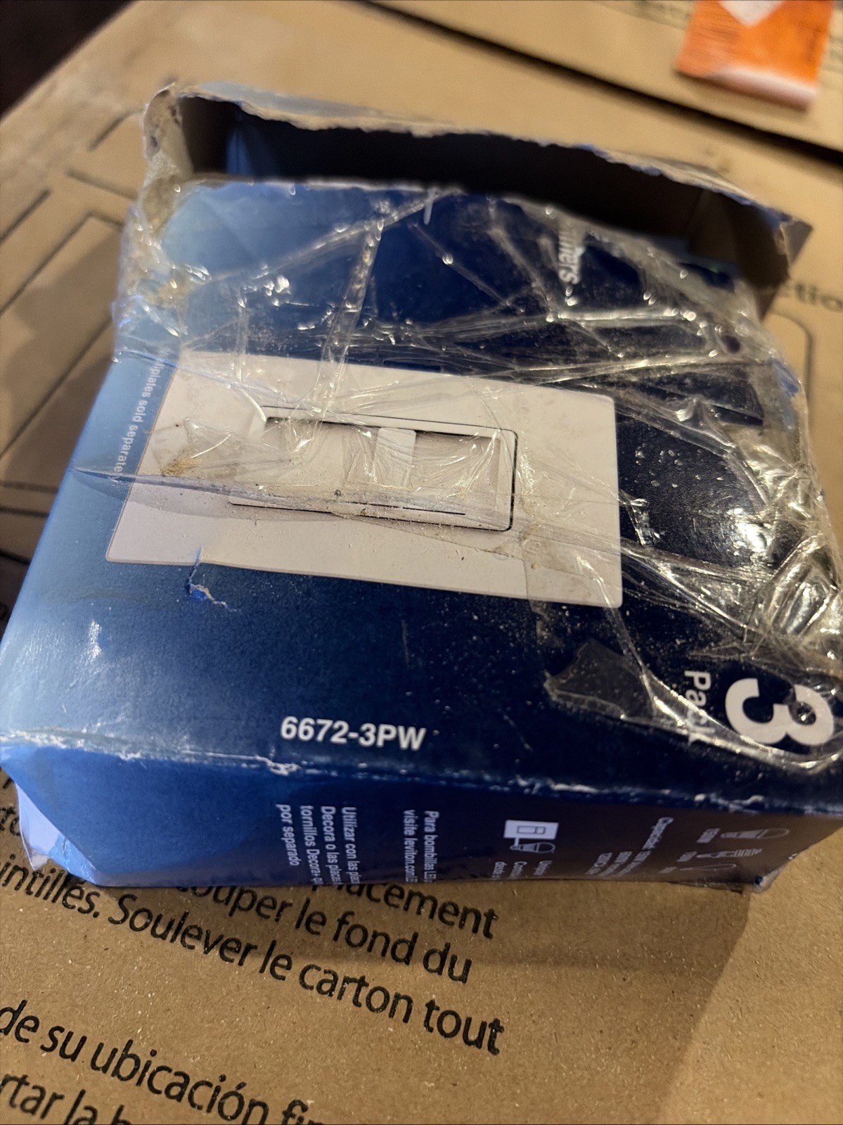 LEVITON Decora+ 6672-3PW SureSlide Slide Dimmer 3-Pack New F3