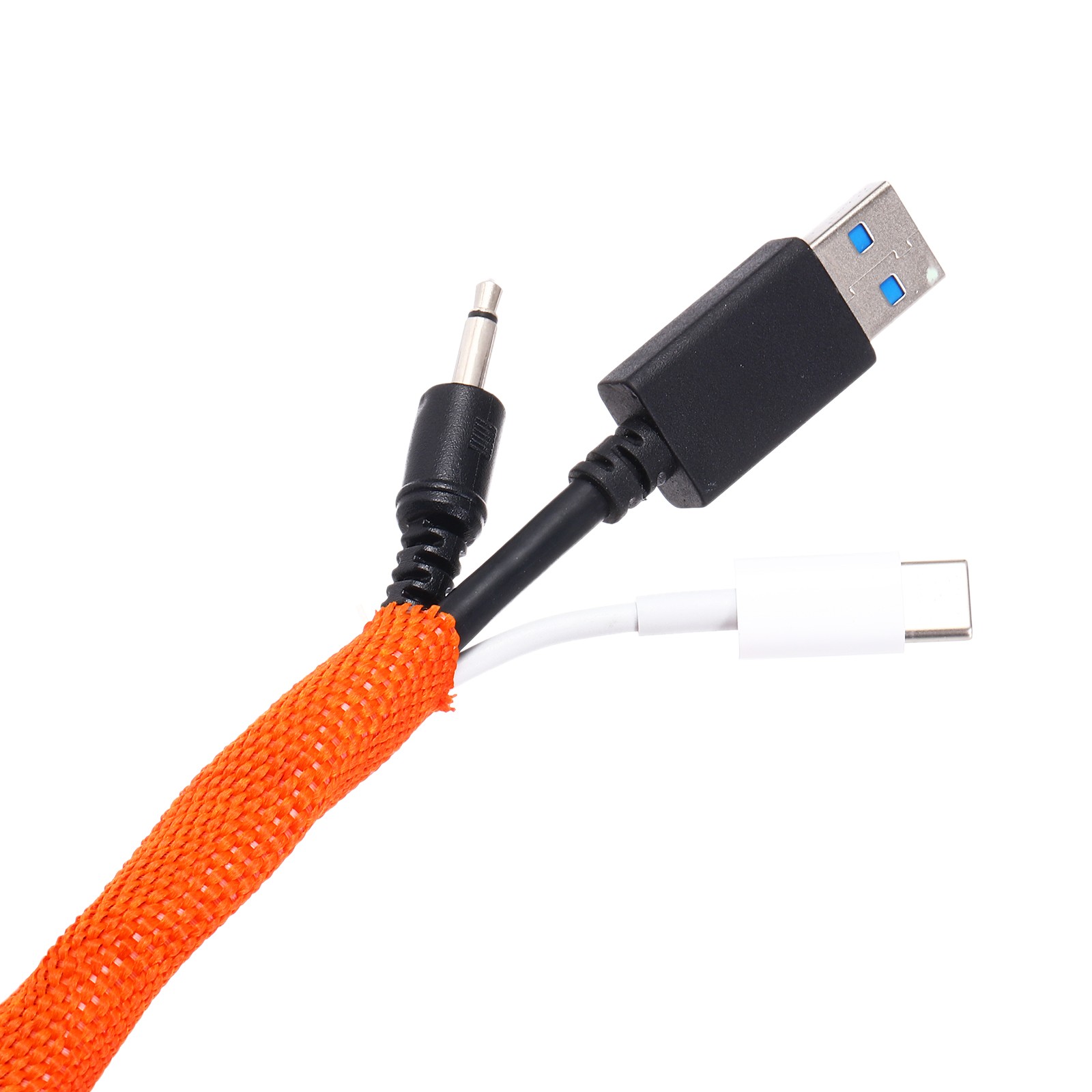 Braided Cable Sleeves Heat Shrinkable Fabric Sleeving 5/16″ 16ft Orange
