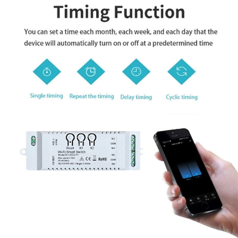 New 12V 24V WiFi Switch Relay Module Smart Remote Controller Timer for Phone App