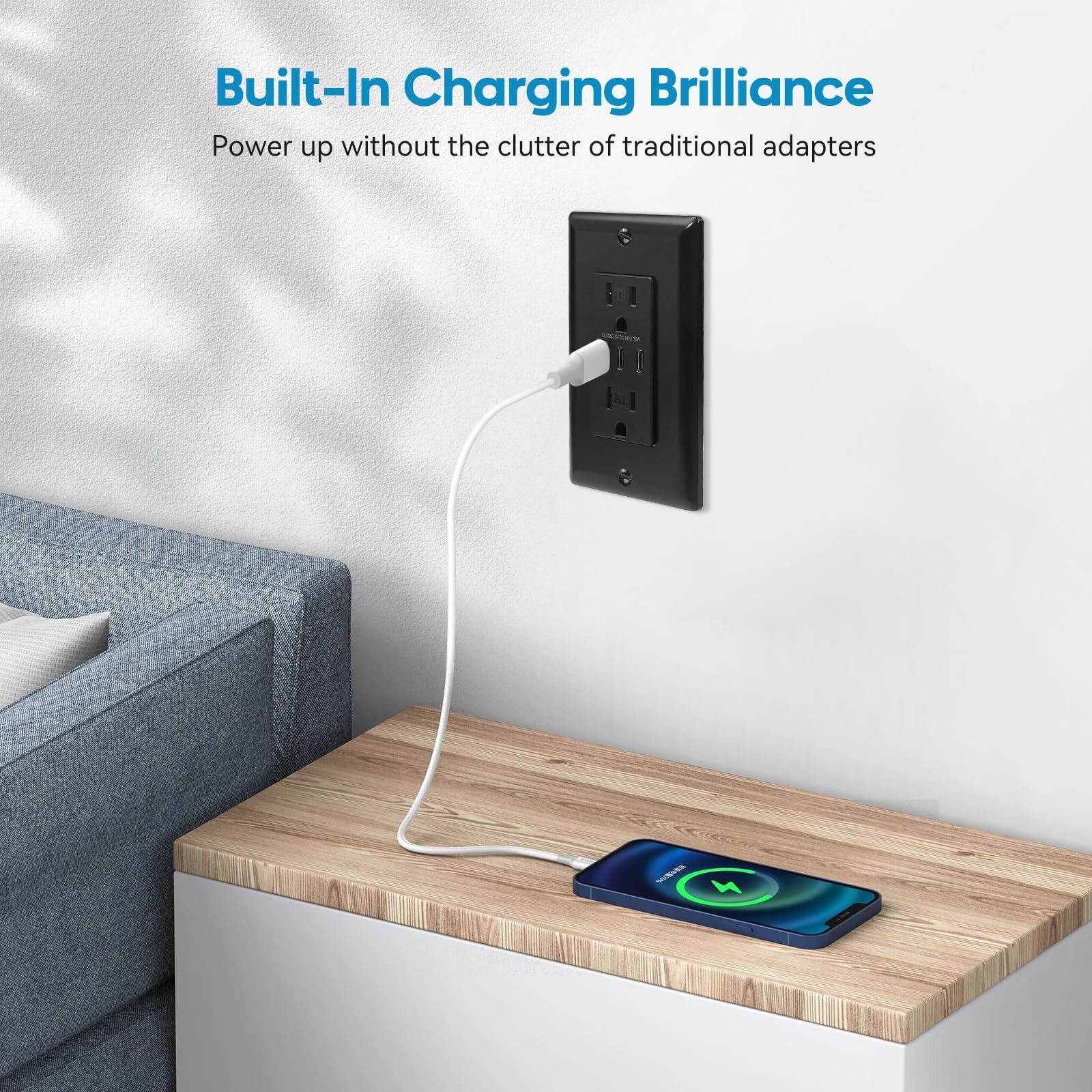 USB Outlets Receptacles 6.0A 30W Charging Power Outlet with USB C & A Ports 1…