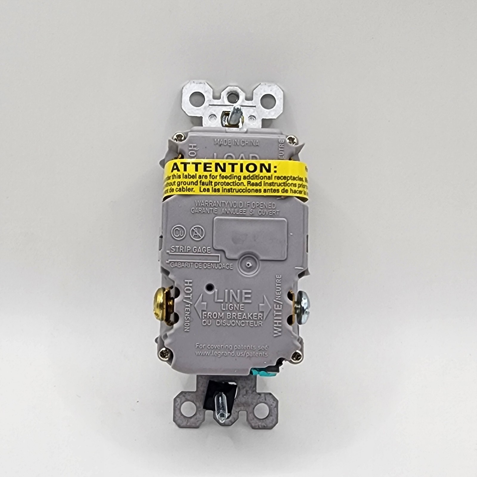 Radiant 1597GRY 15A 125V GFCI Self-Test Gray Outlet