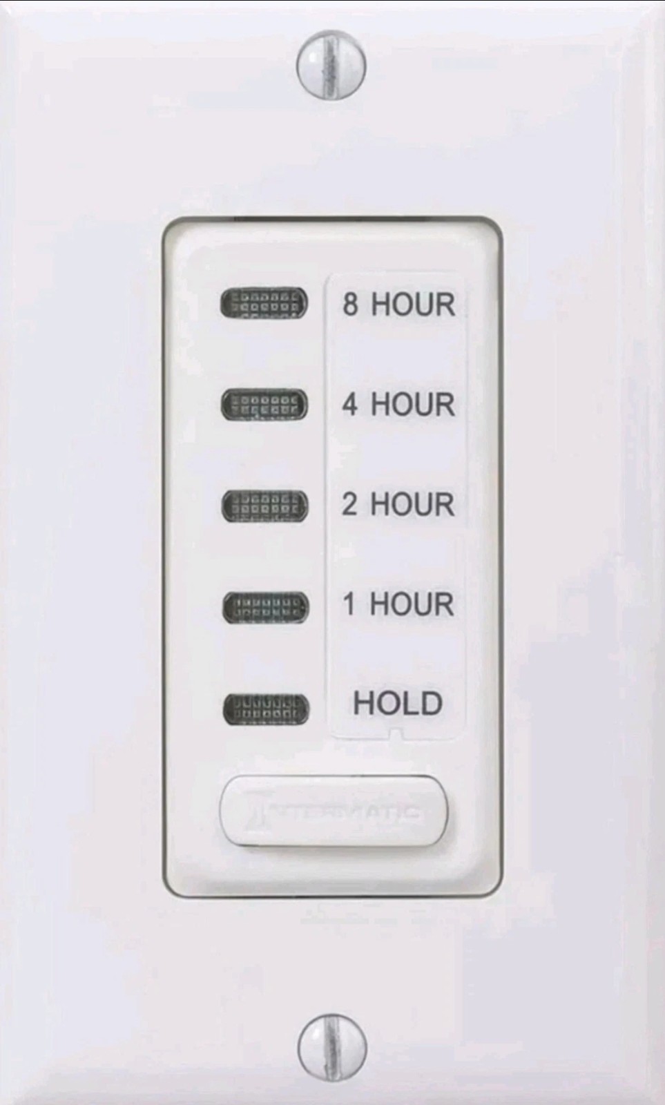 WHF EI220W-1 1/2/4/8 Hour SPST 1800-Watt In-Wall Countdown Timer White Quietcool