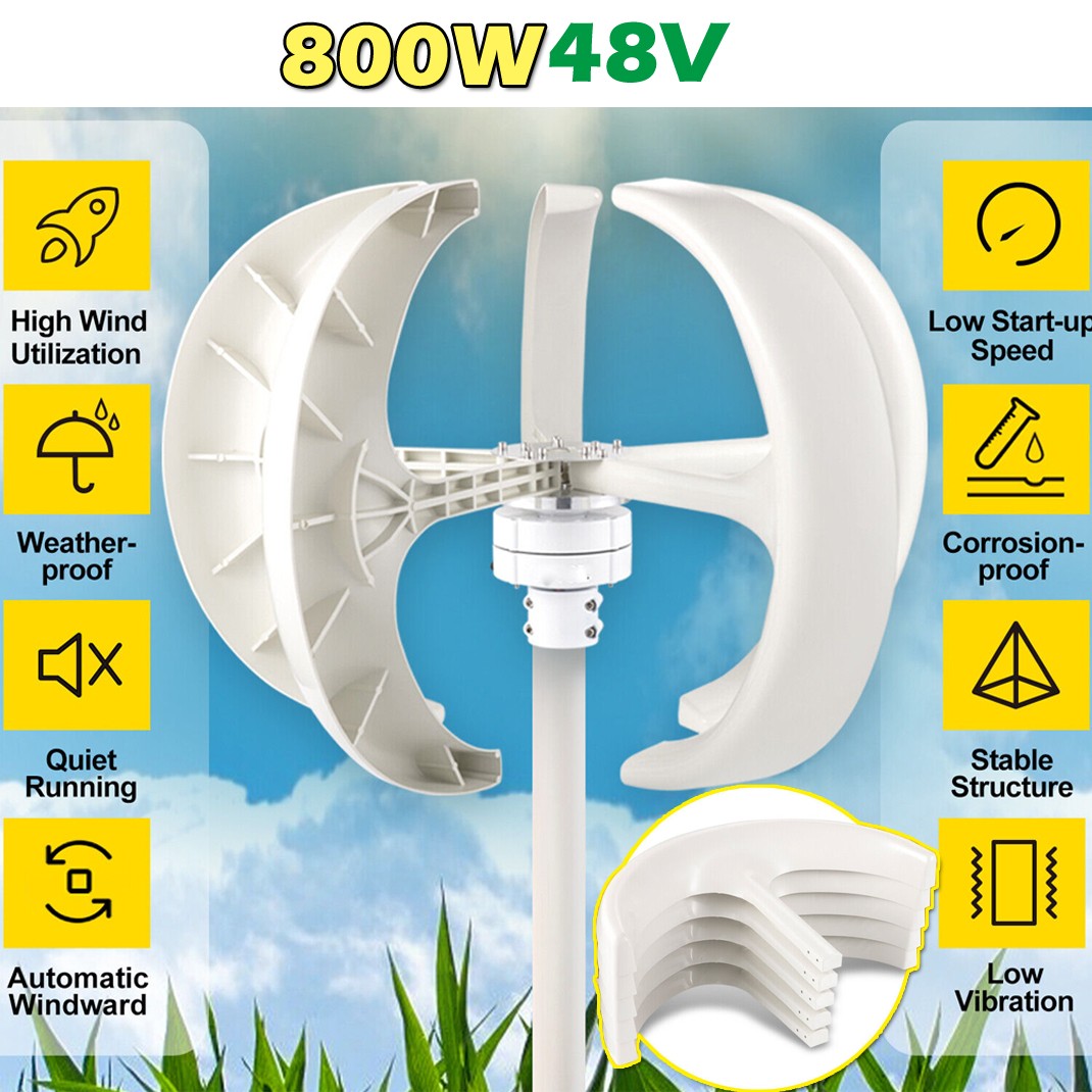 800W 24V Wind Turbine Windgenerator Home Garden Boat Street Motor Windmill Power