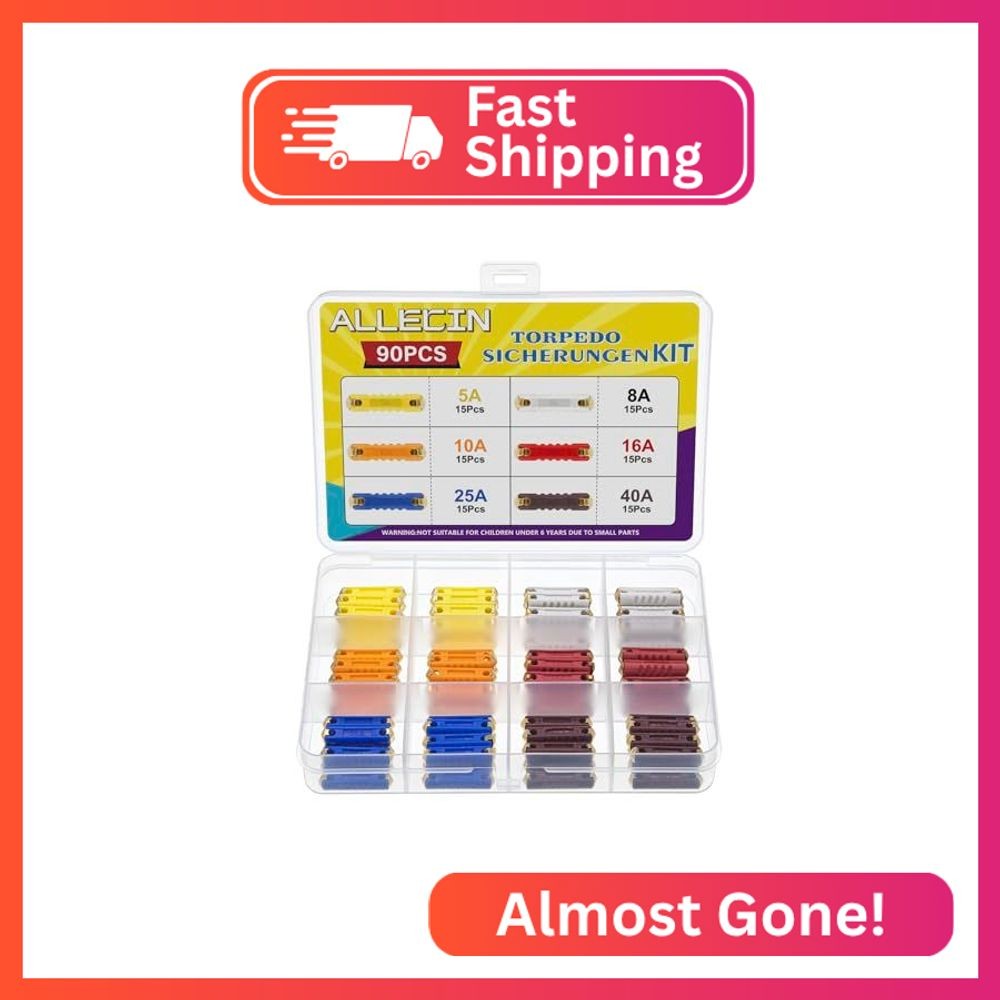 ALLECIN 6 Values Torpedo Fuses Kit 5A 8A 10A 16A 25A 40A European Torpedo Type A
