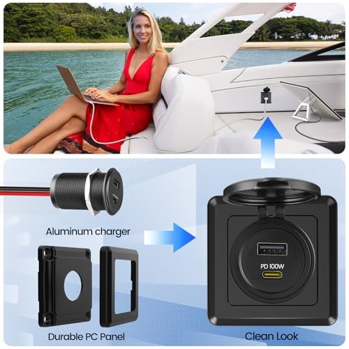 118W RV USB Outlet 100W PD & 18W USB-A Dual Port Power Socket, Powerful 1 PACK