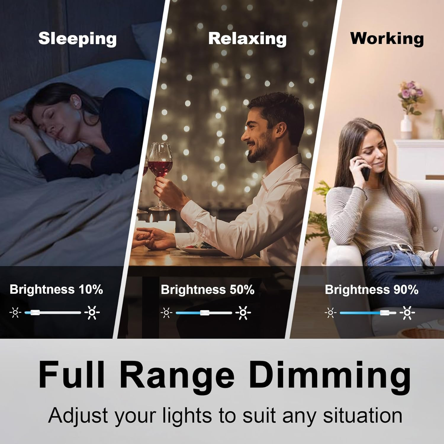 10 Pack Dimmer Light Switch, Single-Pole or 3-Way Dimmer Switches, 120V, Compati