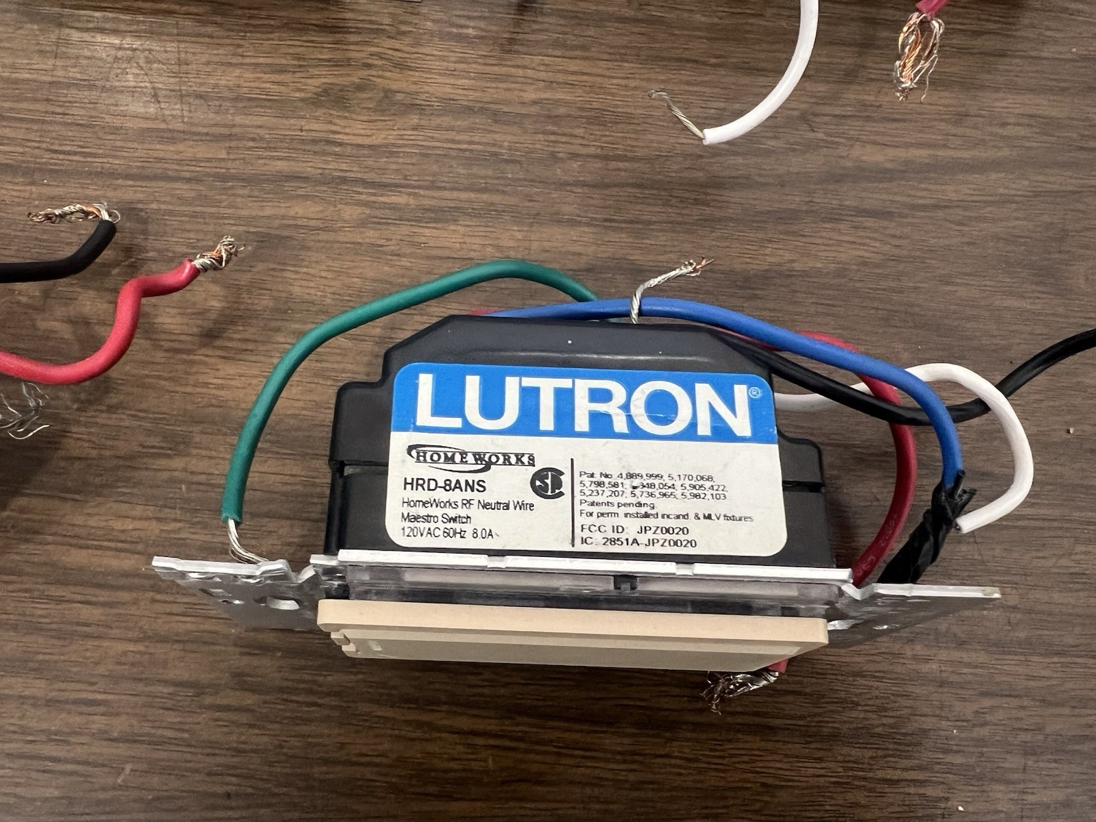 Lutron HRD-8ANS HomeWorks RF Maestro Electronic Switch Lot Of 2