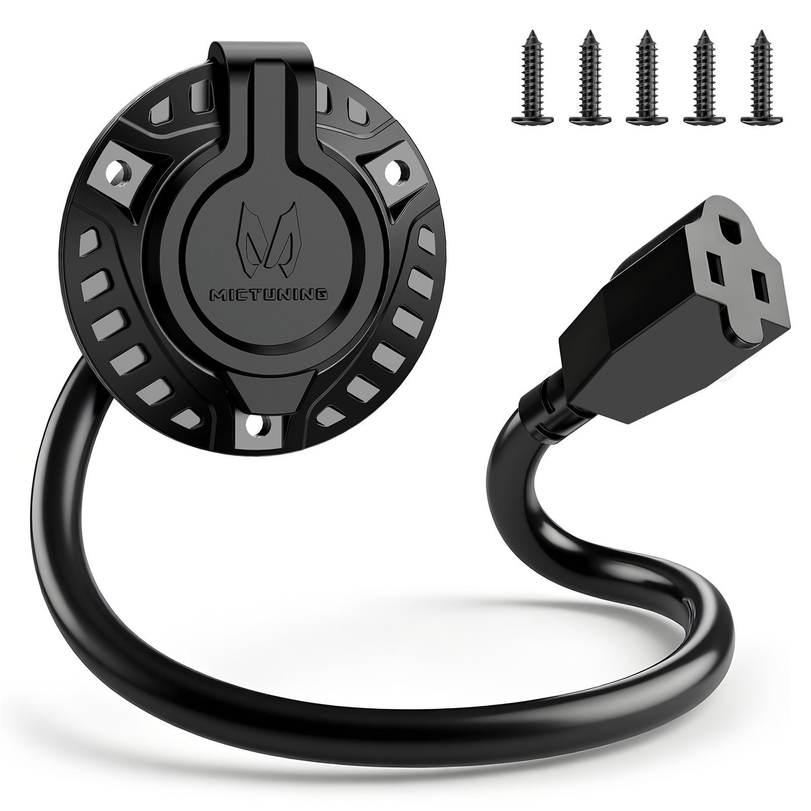 MICTUNING 15A 125V AC Port Plug with 18-Inch Integrated Extension Cord