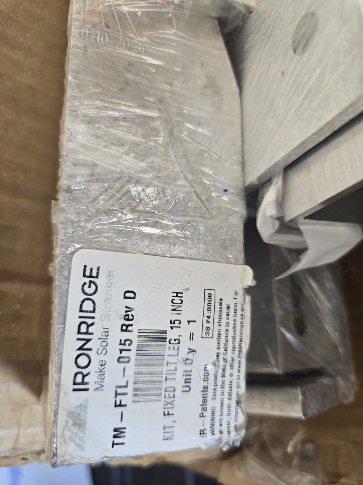 Tilt Legs Ironridge TM-FTL-010 Rev DKIT, FIXED TILT LEG, 10 INCH Unit ty =20