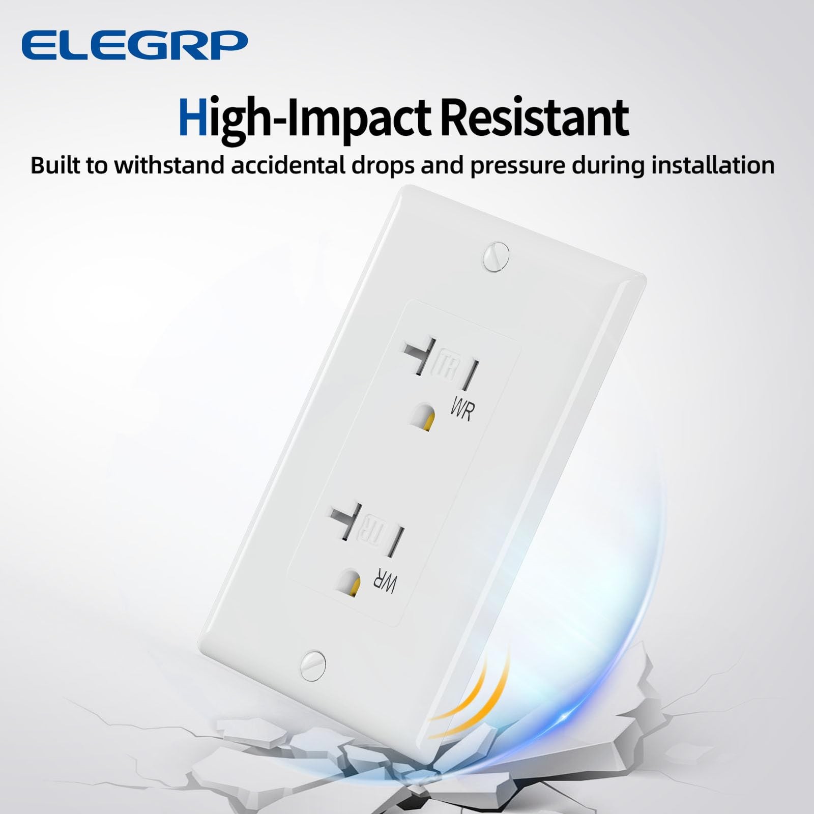 Glossy White Decorator Wall Receptacle Outlets, TR Tamper Resistant & WR Weather