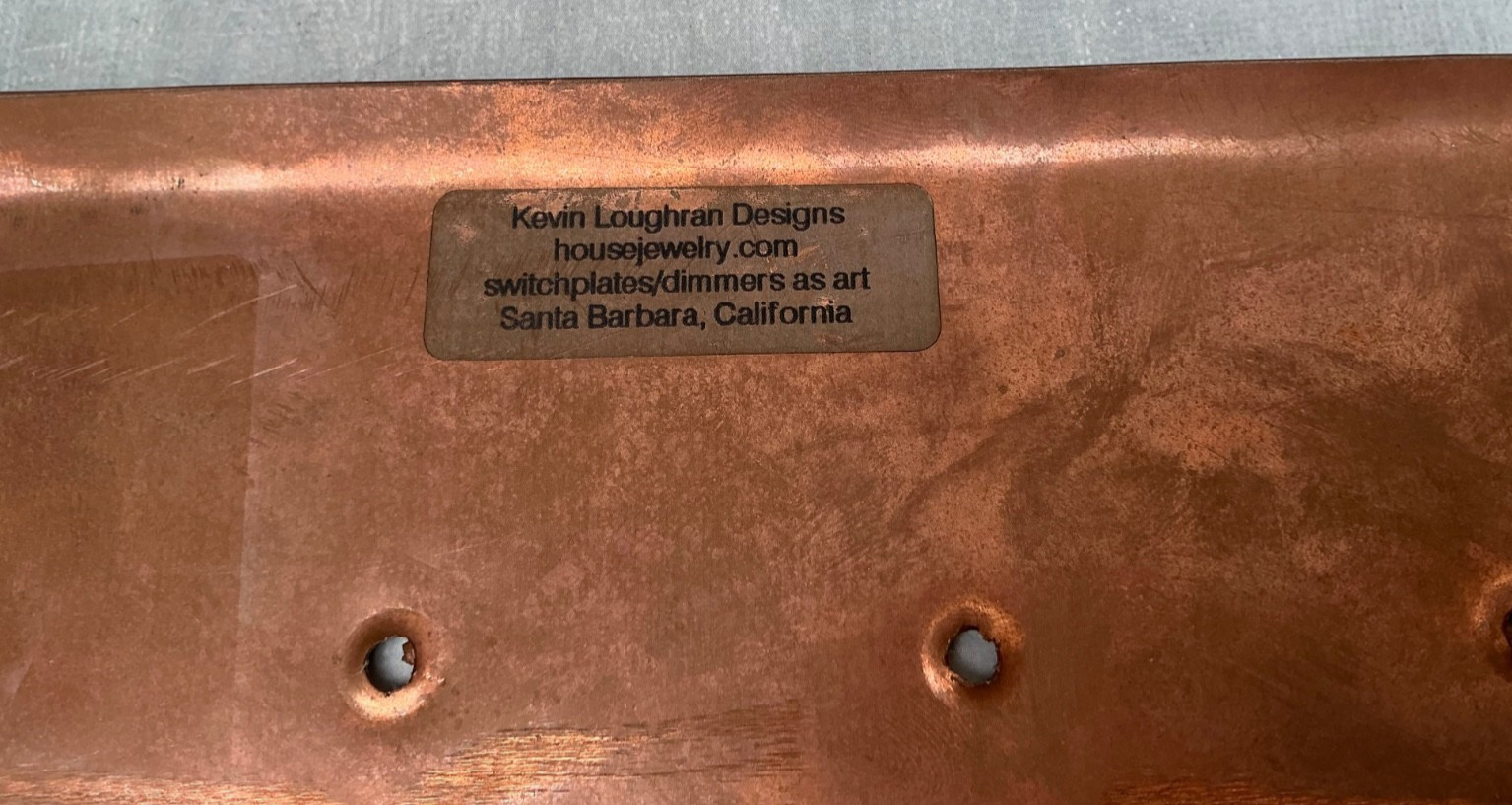 Copper and Brass Etched Light Switch Plate Cover 4 Toggle Quad Artist Signed