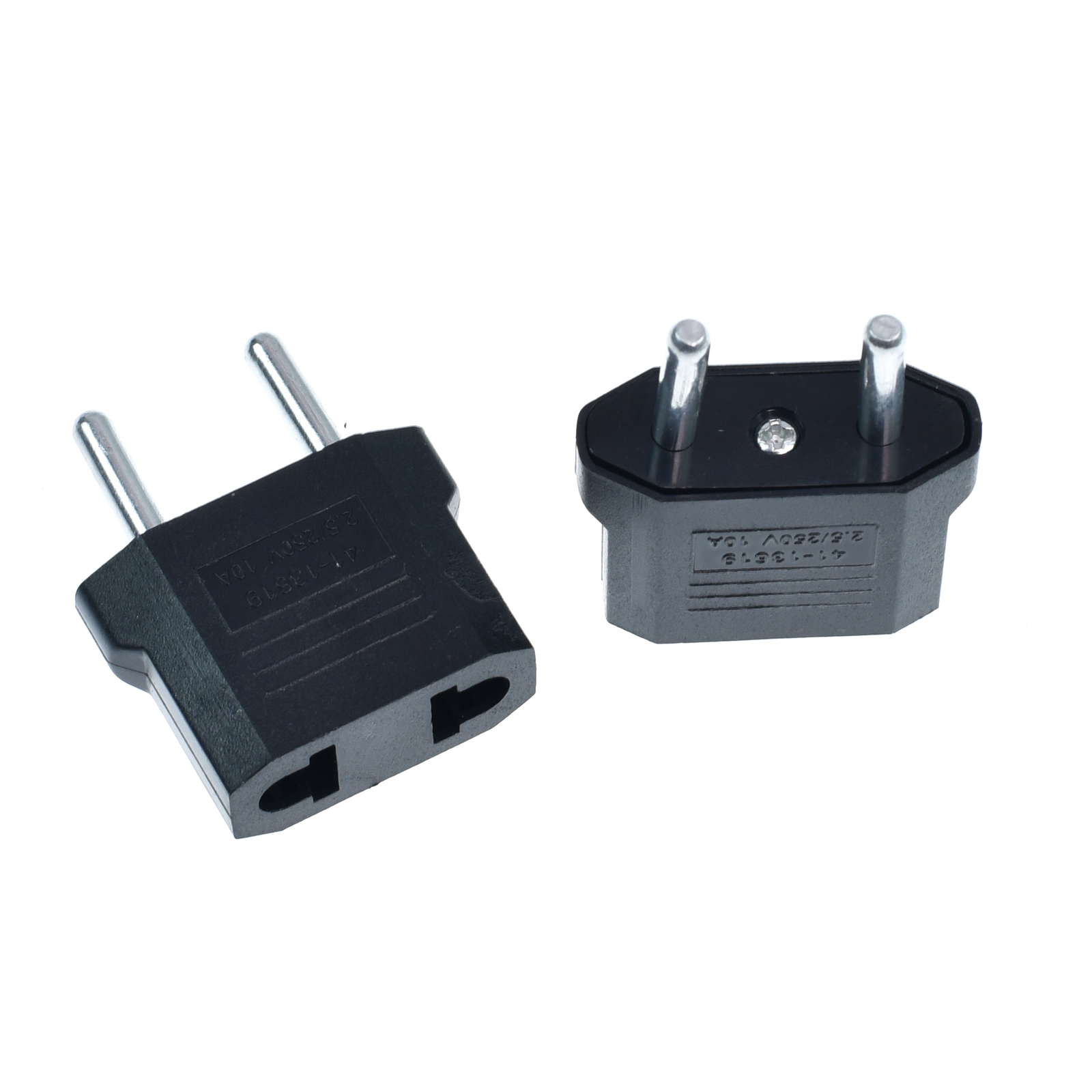 5 Pack US USA to EU Euro Europe Power Jack Wall Plug Converter Travel Adapter