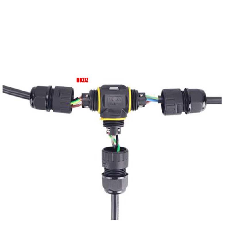 T-Type Waterproof Junction Box Case Electrical Cable Wire Connector Outdoor IP68