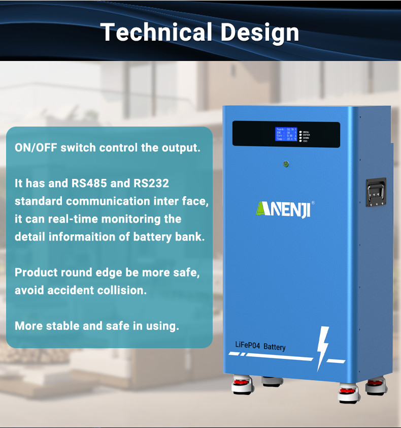 ANENJI 16KWh 314Ah 51.2V LiFePO4 Li-ion Battery Storage For Home Boat US Stock