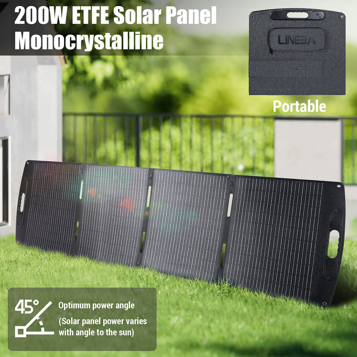 200W Portable Foldable Solar Panel Kit Solar Charger for Rv Camping Home
