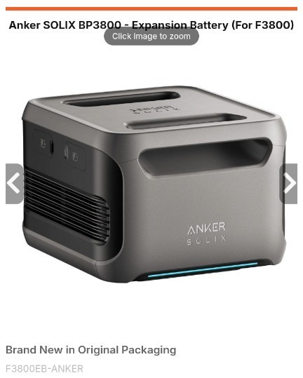 Anker SOLIX BP3800 Portable Expansion Battery for F3800 – Gray/Black