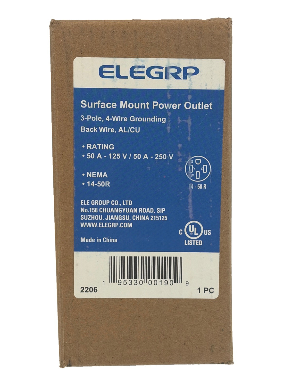 3 ELEGRP Surface Mount Power Outlet 3 Pole 4 Wire Grounding Surface Mount 3 Pack