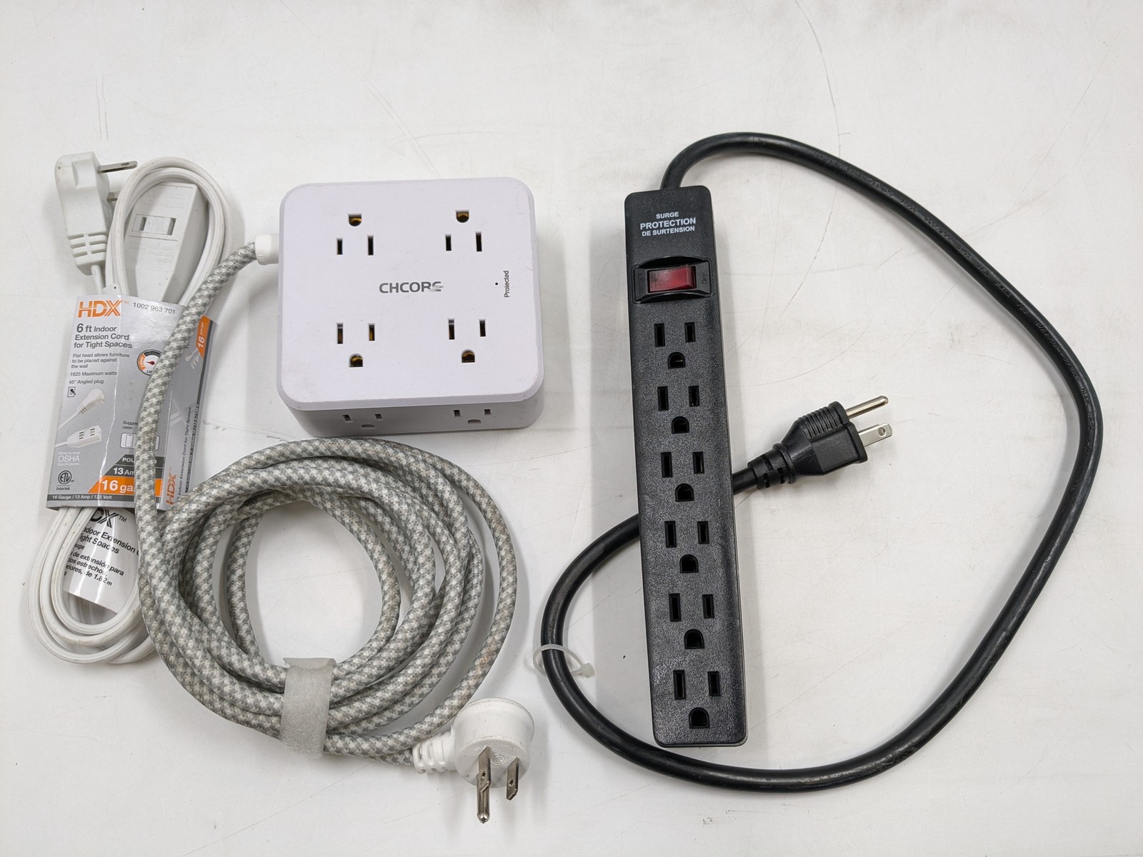 Assorted Unbranded Power Strips, Surge Protectors & Power Supplies