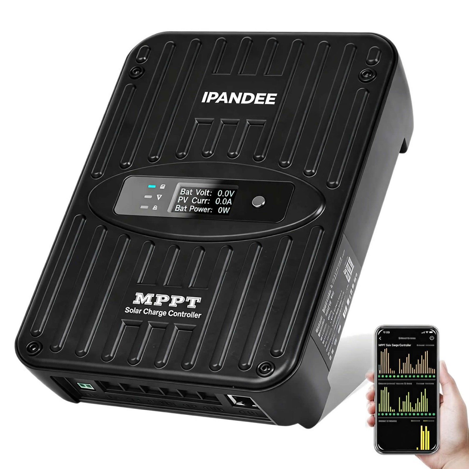Aluminum 40A MPPT Solar Charge Controller 12V/24V Battery Regulator Self Cooling