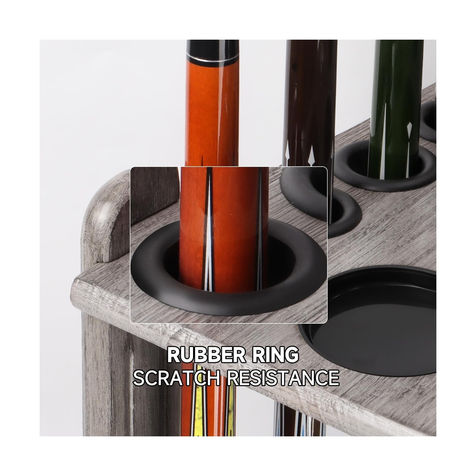 10 Cue Corner-Style Floor Stand Billiard Pool Cue Racks Scratch Resistant Wood