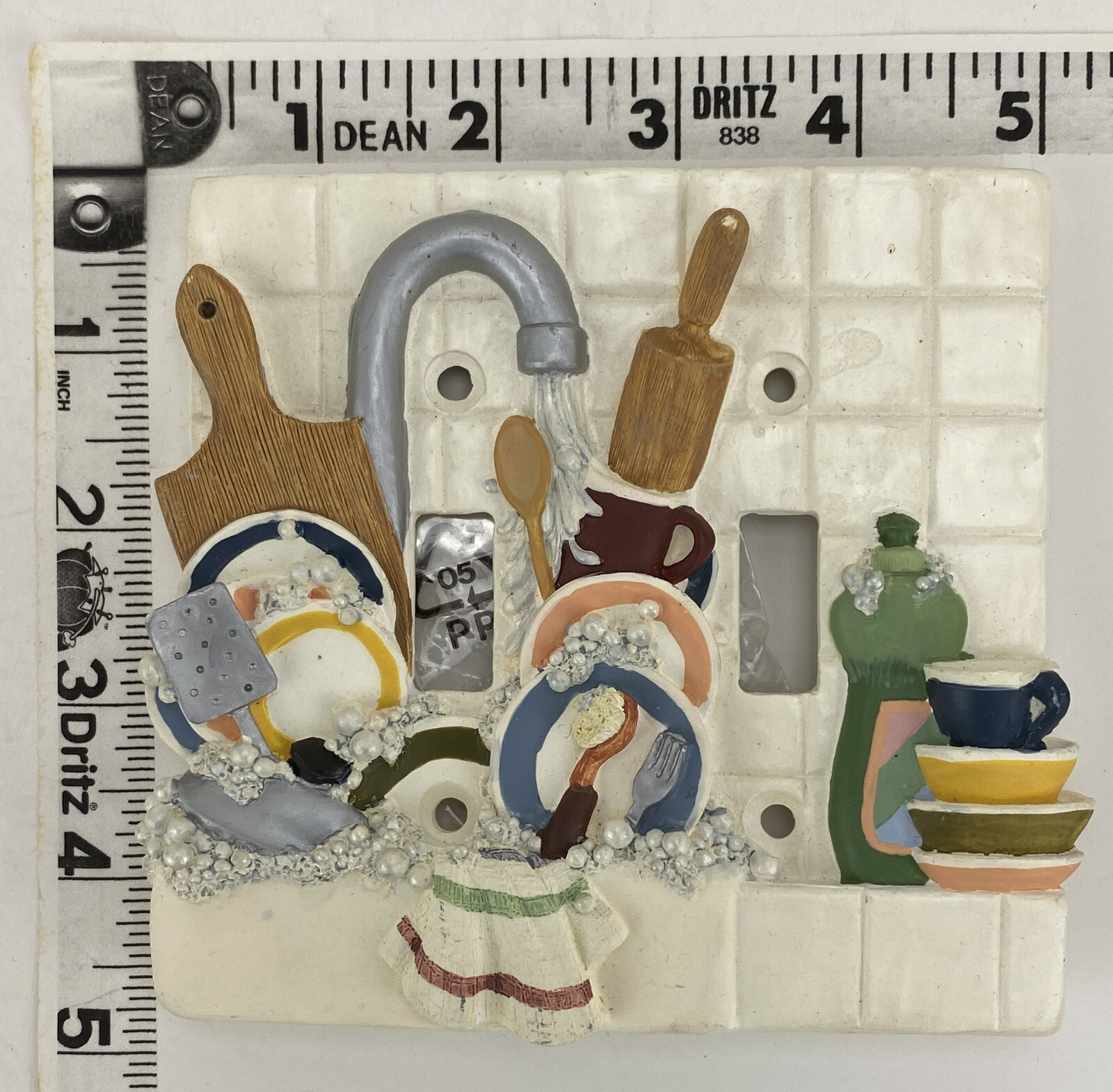 Heavy Resin Dishes in a Sink Double Wall Switch Plate Switchplate Wallplate