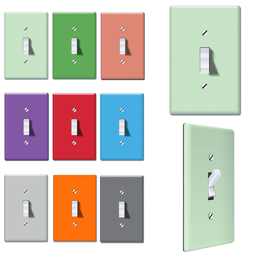 1-Gang Single Toggle Light Switch Wall Plate Decor Cover – Solid color