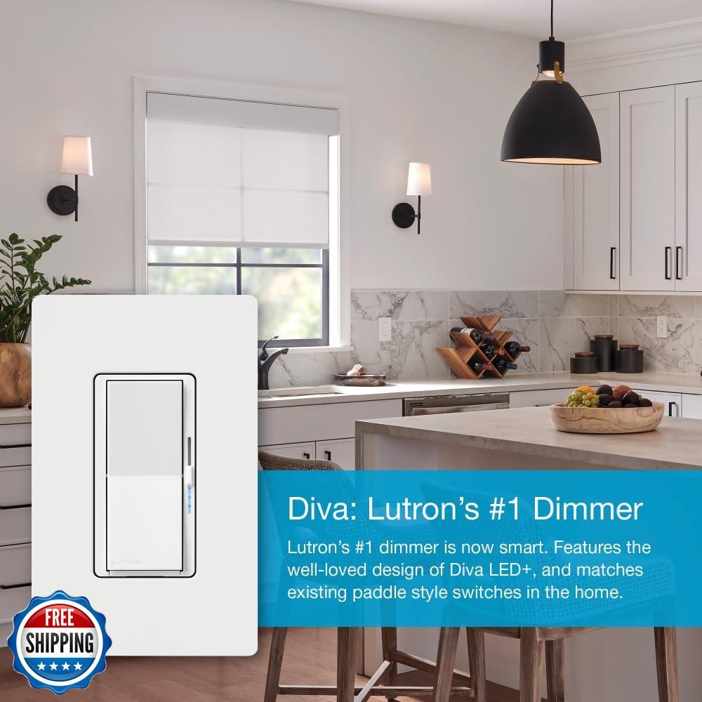 Lutron Diva Smart Dimmer Light Switch for Caseta Lighting (Lutron