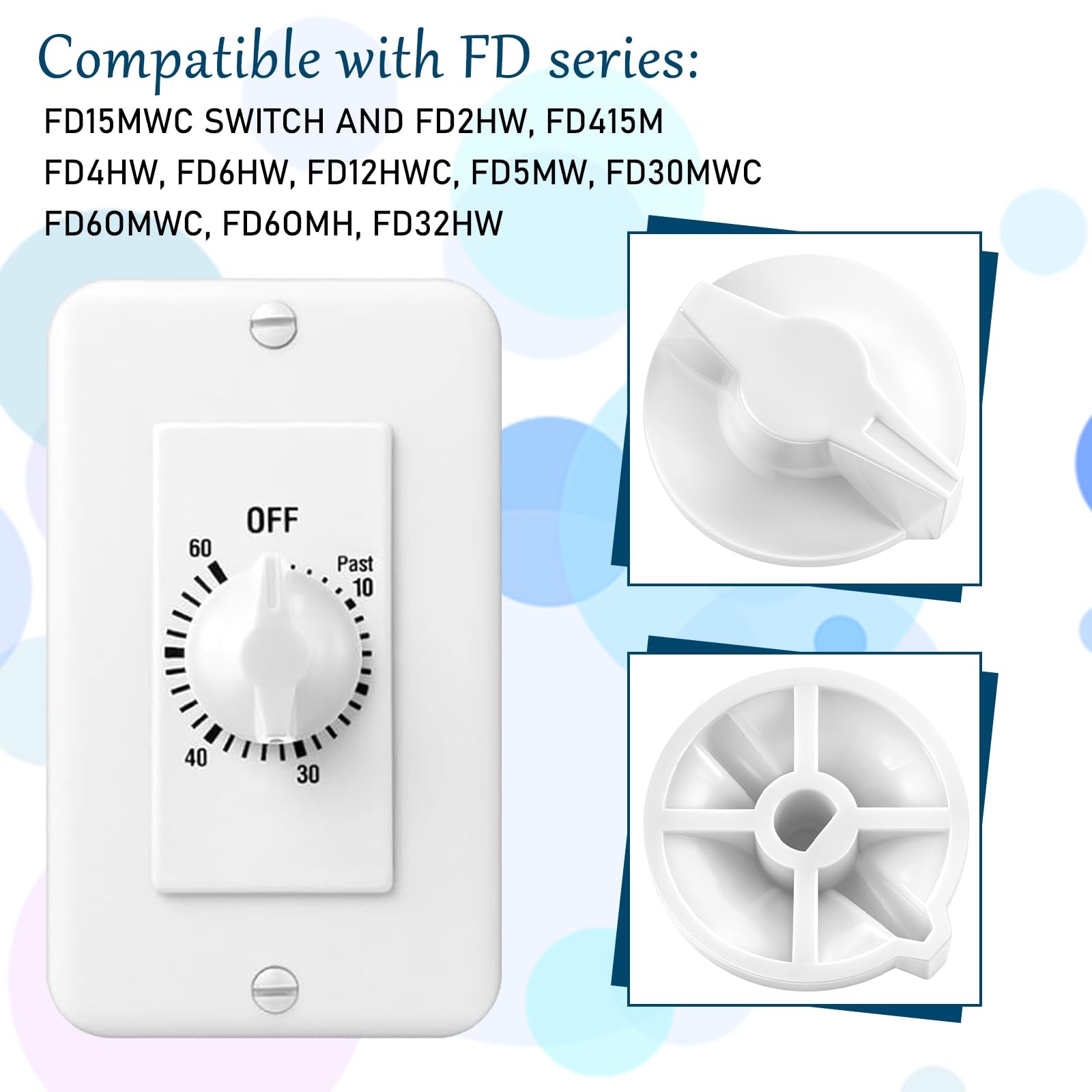 4 Pack Timer Knob Replacement, Switch for Bathroom Exhaust Fan,…