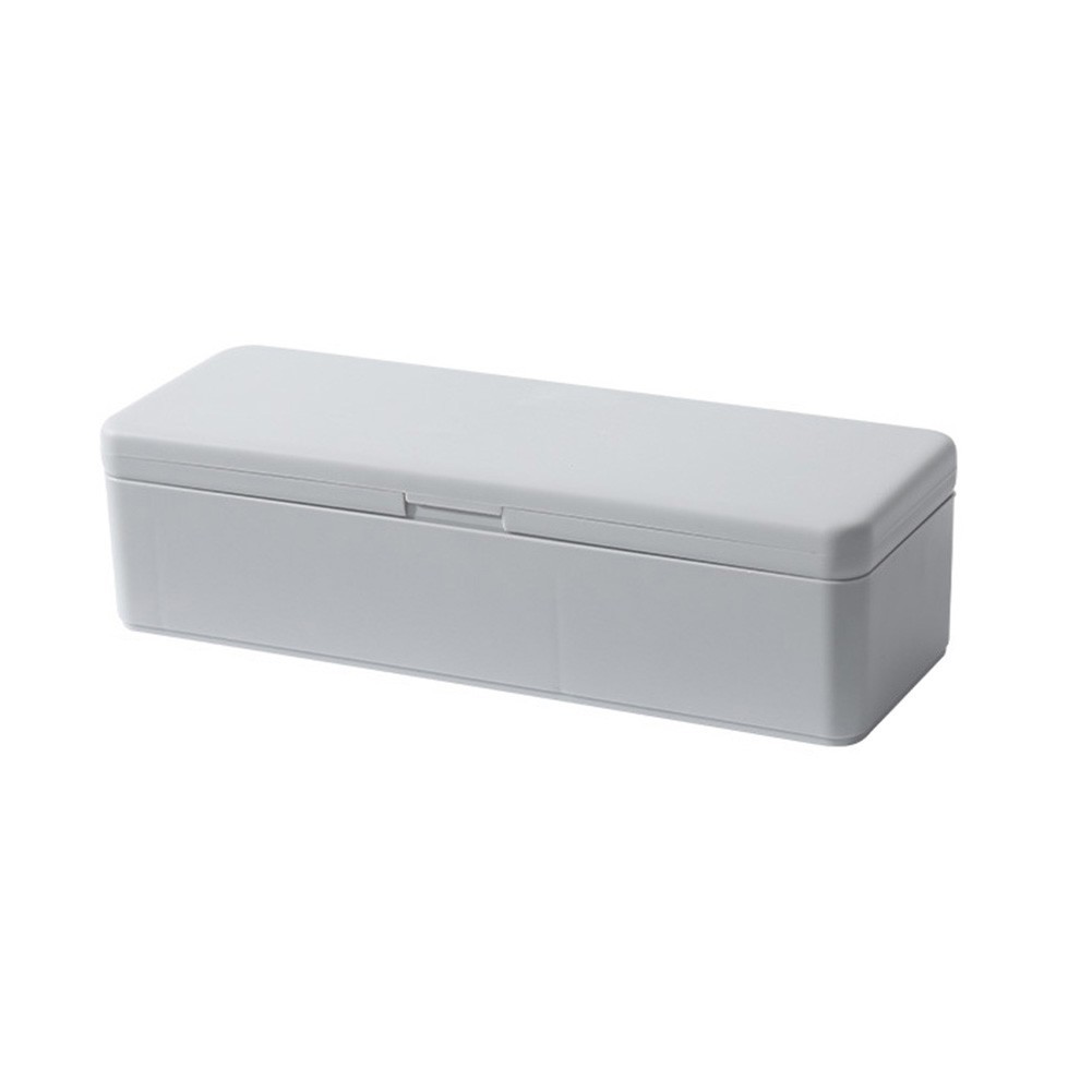 White Gray Storage Case ABS Material 27.5 x 10 cm Stackable Design