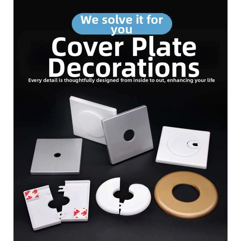 ABS Plastic Hole Cover for Split AC Wall Penetrations Removable Center Cap