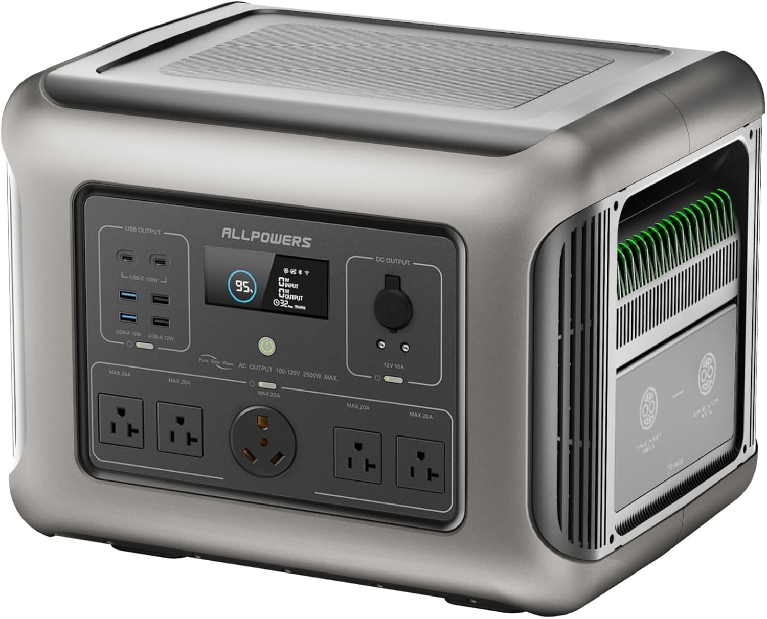 ALLPOWERS R2500 Portable Power Station 2016Wh LiFePO4 Battery Backup with 2500w