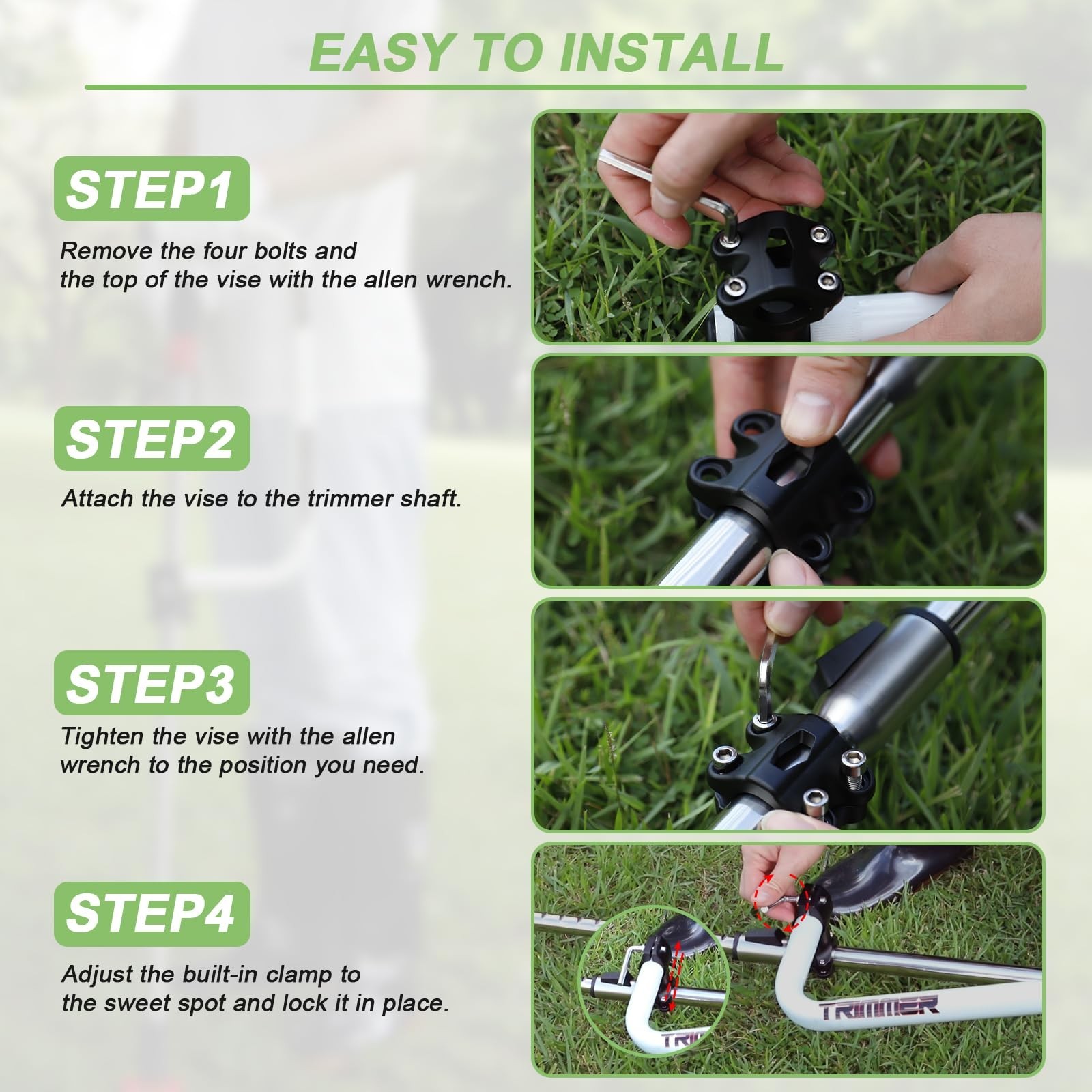Weedeater Handle, Weedeater Handle Extension, Ergonomic Trimmer Handle Grip, …