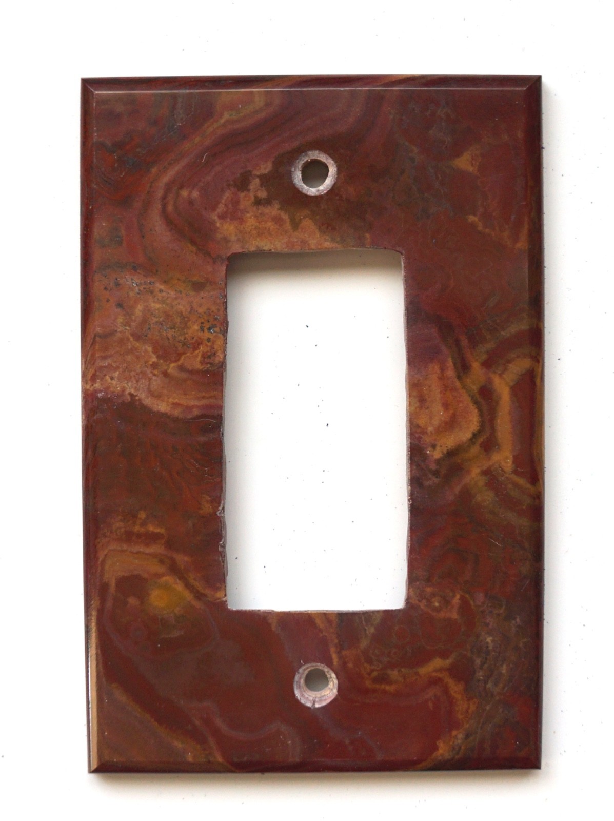 RED & GOLD ONYX – Single Rocker Switchplate (Rb10) – NEW ITEM!