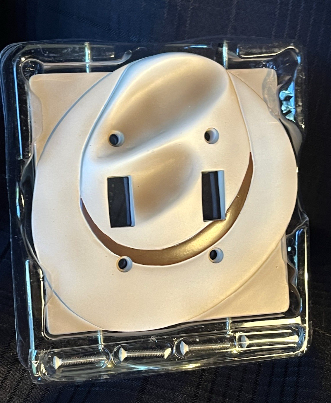Fedora Cowboy Hat Ceramic Double Light Switchplate by Borders Unlimited Western