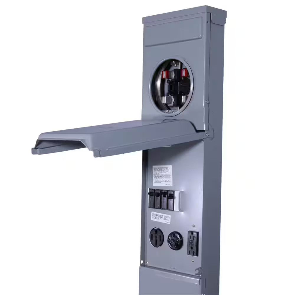 100A Metered RV Earth Burial Pedestal 5-Spaces with 50/30 Amp RV Receptacles and
