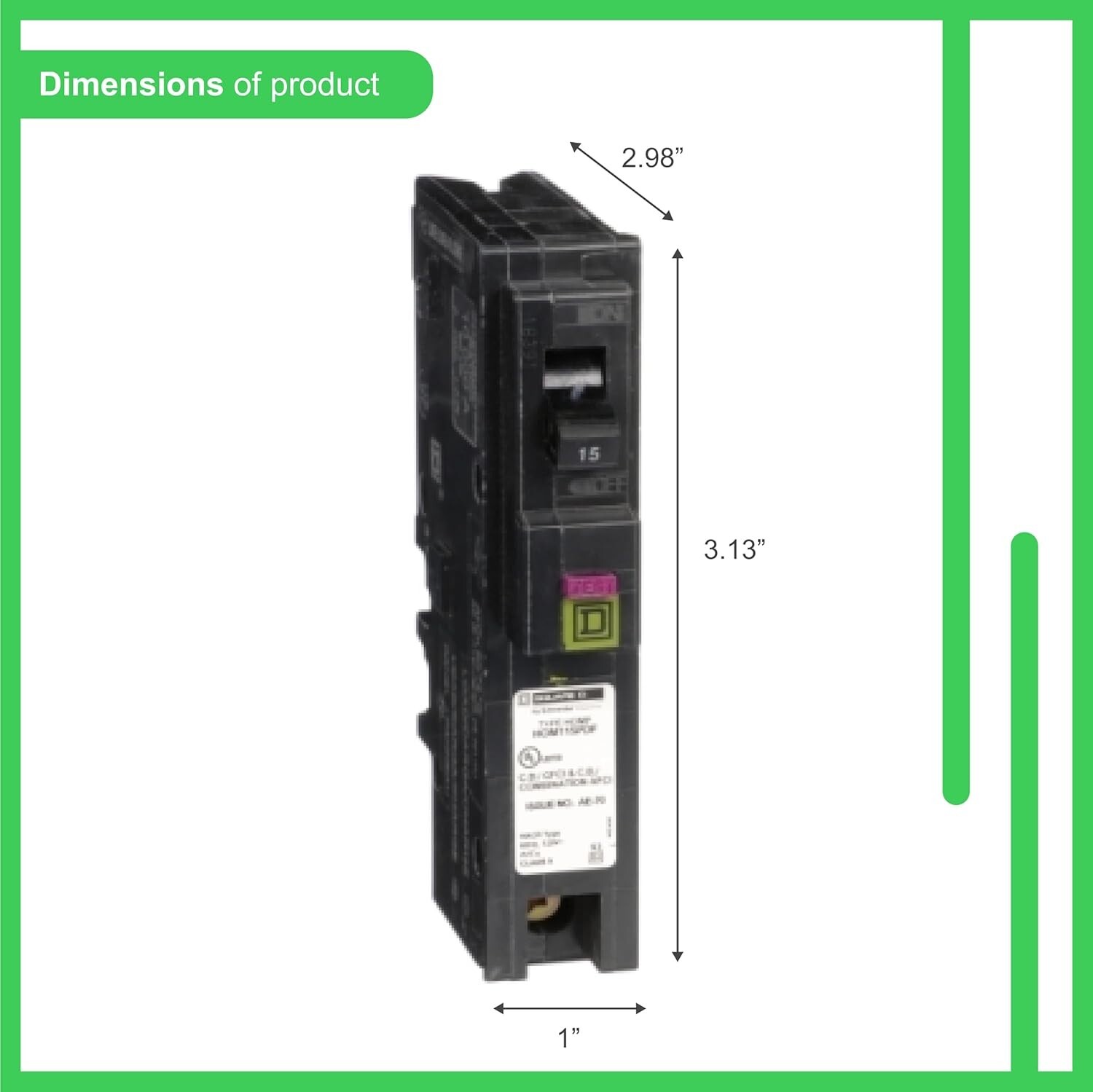 Square D – HOM115PDFC Homeline Plug-On Neutral 15 Amp Single-Pole Dual Function