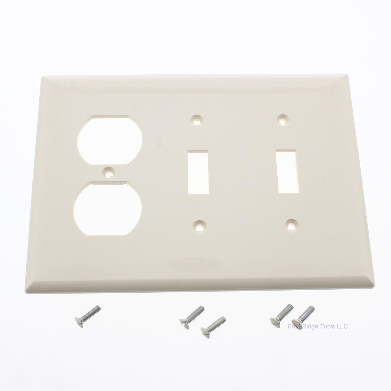 Cooper PJ28A Almond 3-Gang Polycarbonate Toggle Duplex Mid-Size Wallplate Cover
