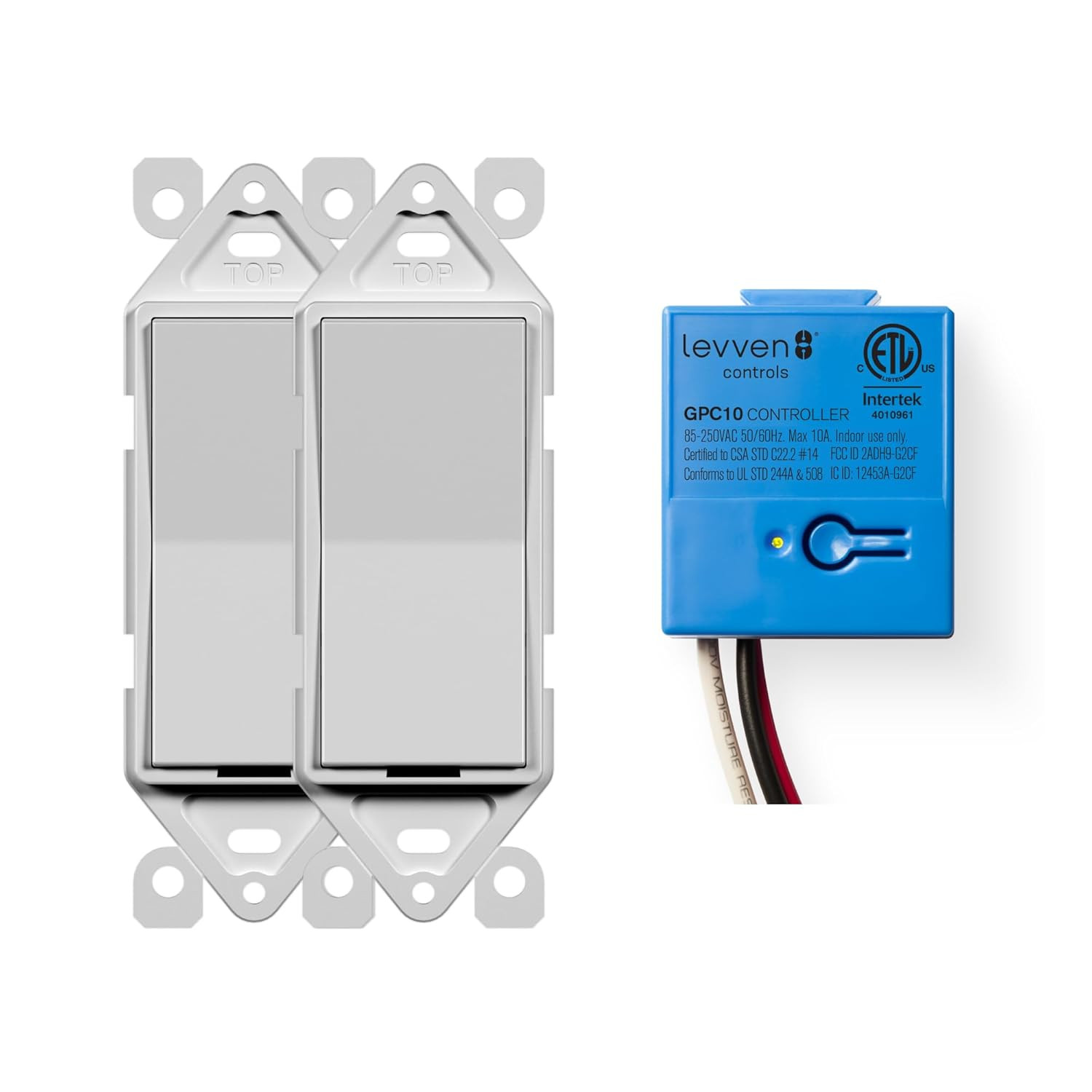 3-Way On/Off Wireless Switch Kit – Decorator-Style Switch, Wireless Power Contro