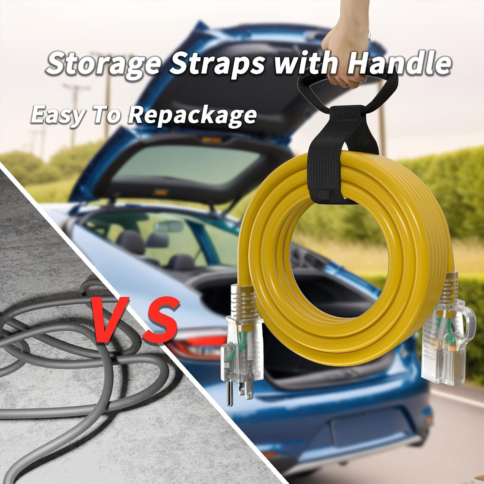 200 ft Extension Cord 14 Gauge Yellow Waterproof with Lighted Indicator Outdoor