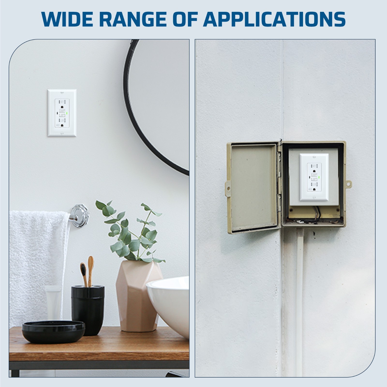 DEWENWILS 5-Pack Weather Resistant GFCI Outlet 20Amp TR Wallplate UL Listed