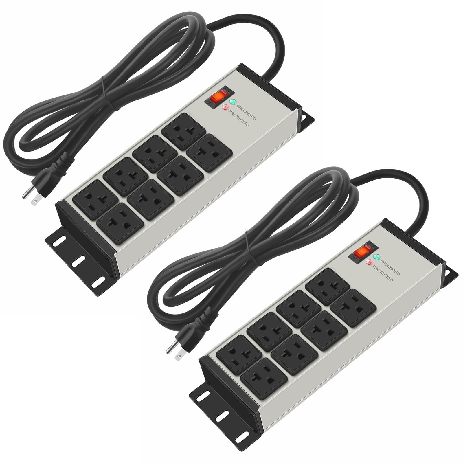 Heavy Duty 20 AMP Power Strip Surge Protector, 8 Outlets, 6 FT Extension Cord, I