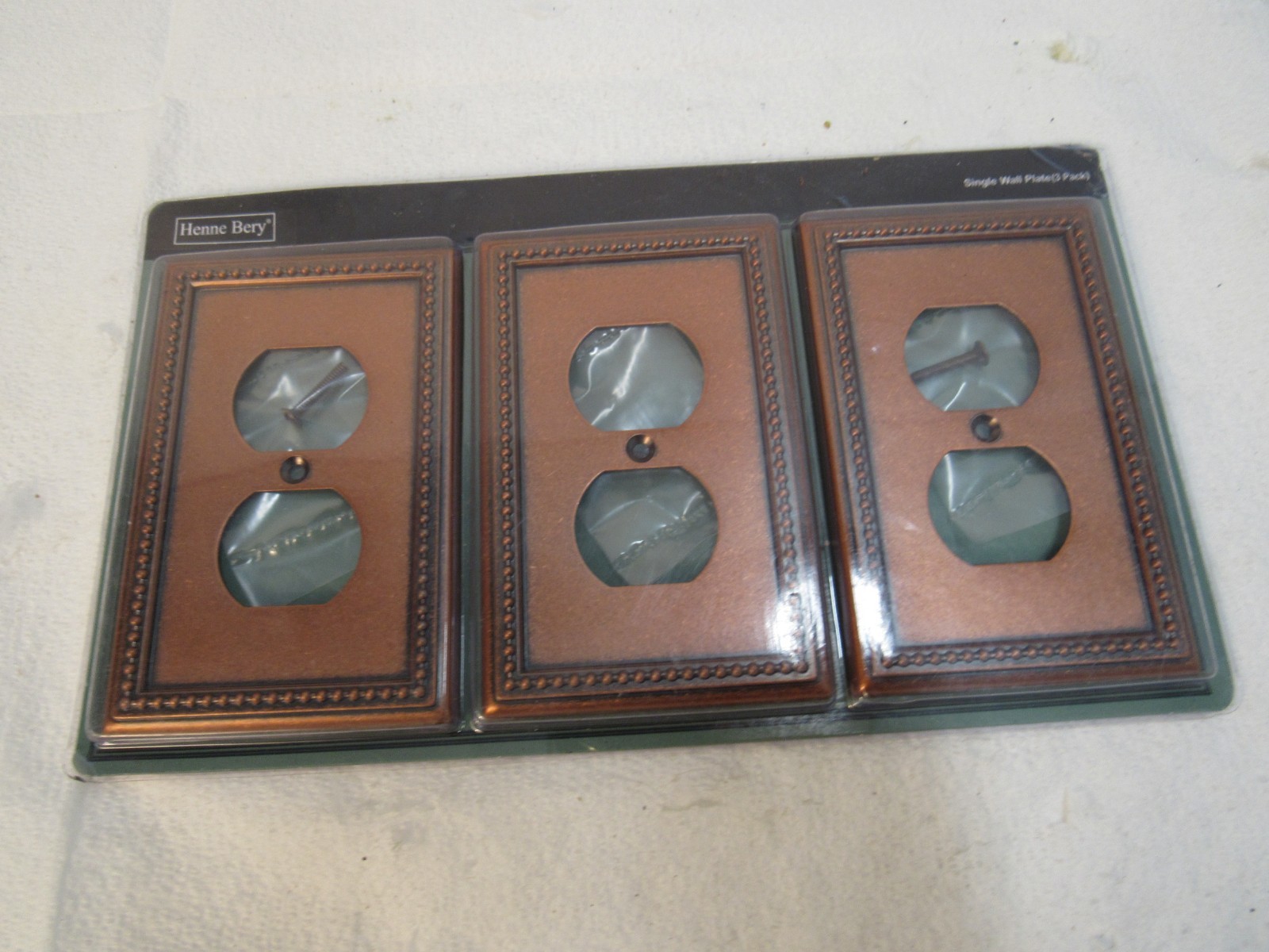 Henne Bery Outlet Covers Copper Colored Raised Edges 3 Pack with Hardware
