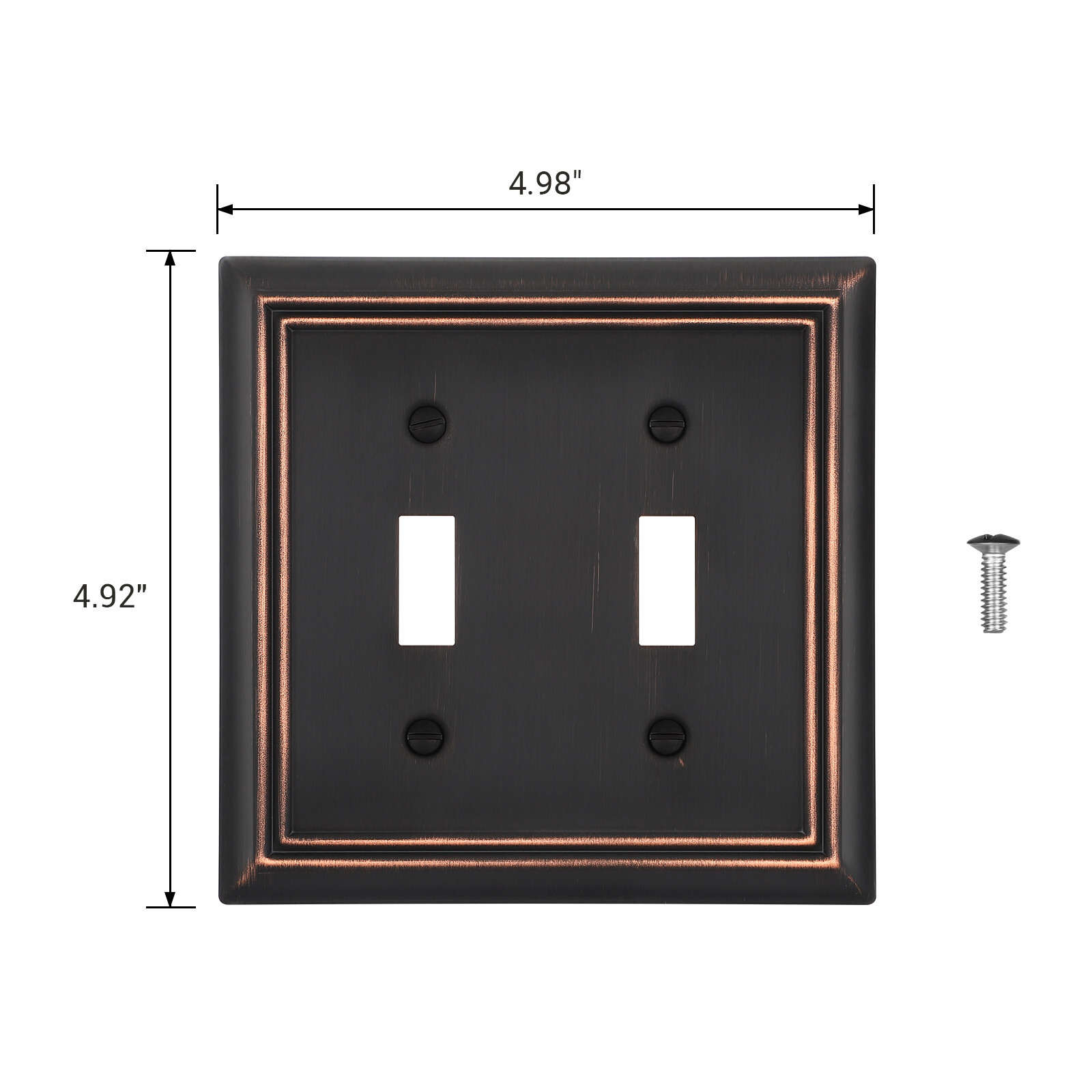 DEWENWILS 2 Pack Double Toggle Wallplates, Aged Bronze Light Switch Covers