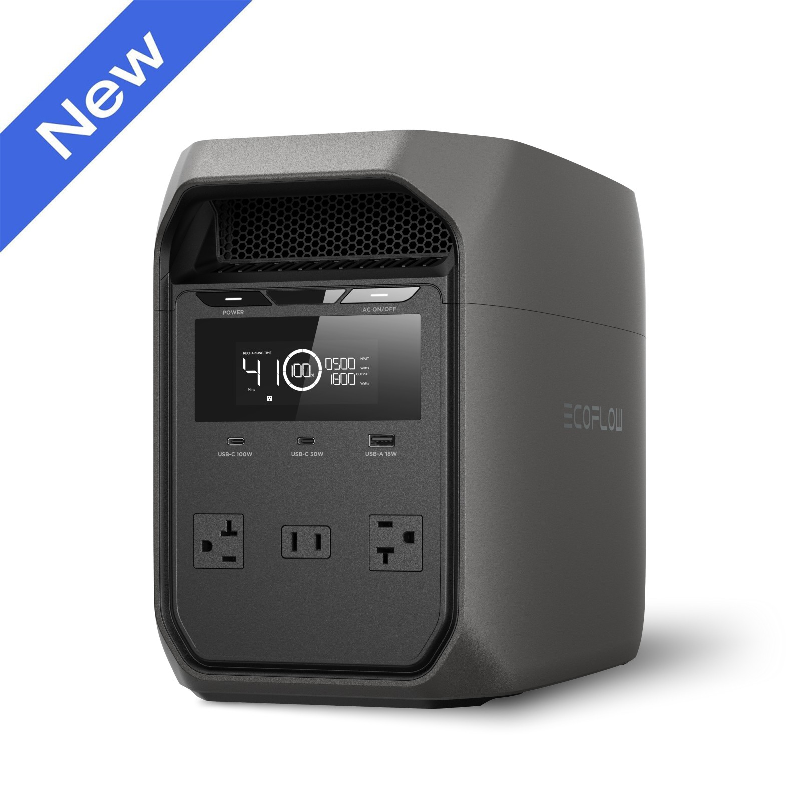 EcoFlow 1024Wh DELTA 3 Classic 1800W Portable Power Station for Home Backup Gray