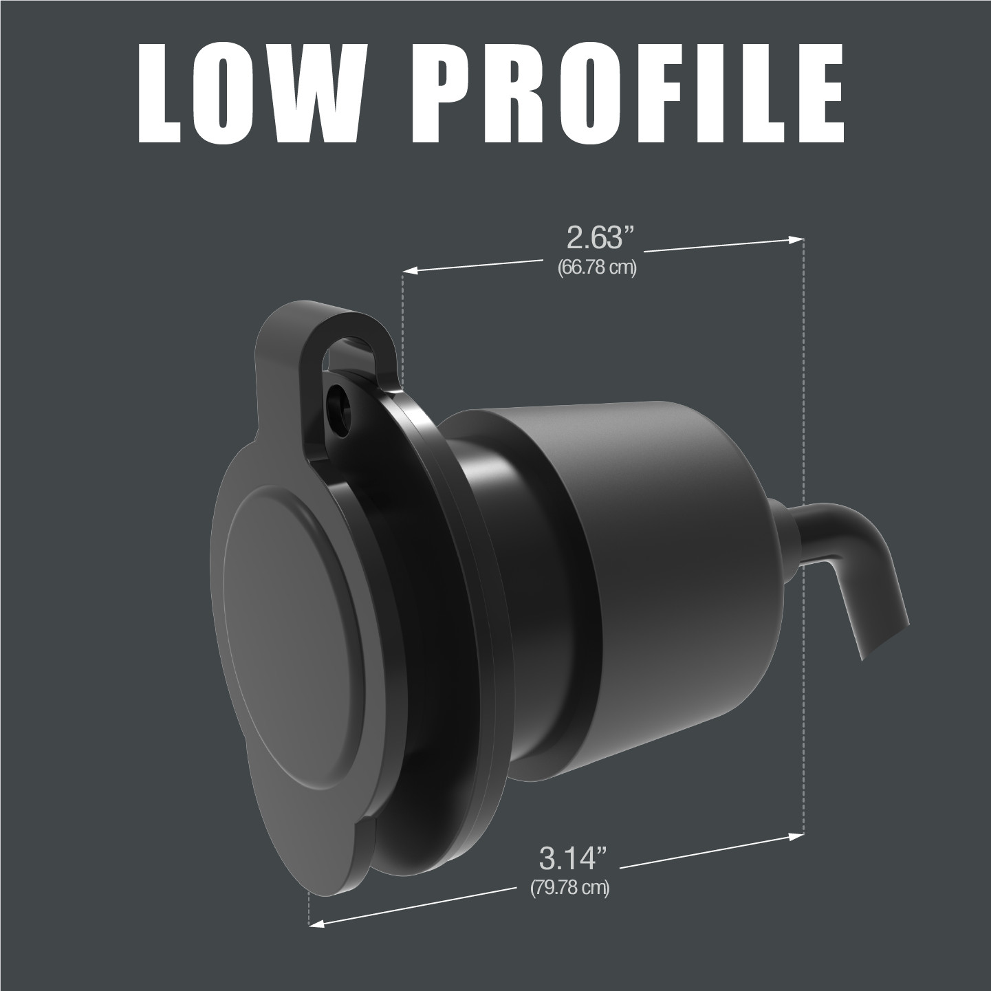 BLACK 125V 20A Flanged Outdoor Power Outlet Receptacle RV Boat 110V 5-20 5379