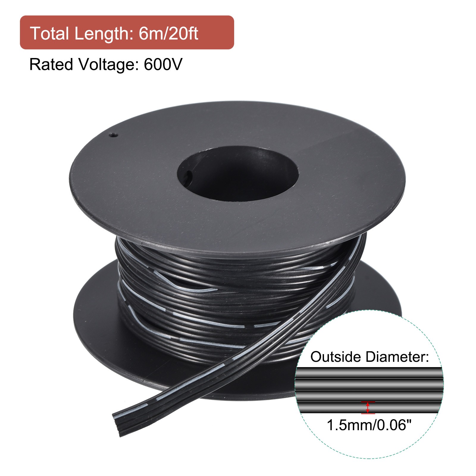 24AWG Silicone Ribbon Cable 4Pin 24 Gauge Flat Cable Silicone Wire 6m/20ft